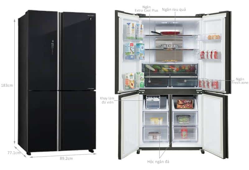 Tủ lạnh Sharp Inverter 567 lít SJ-FXP640VG-BK