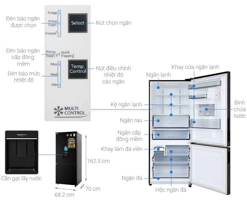 Tủ lạnh lẽo Panasonic inverter 368 lít NR-BX410WKVN